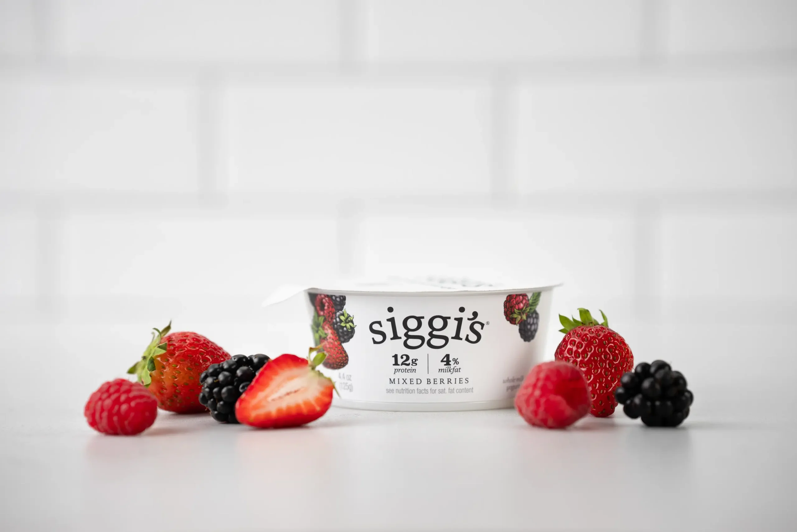 siggi's mix berries skyr on counter