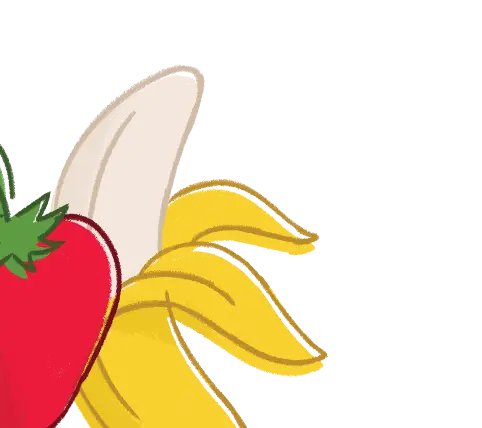 strawberry banana illustration