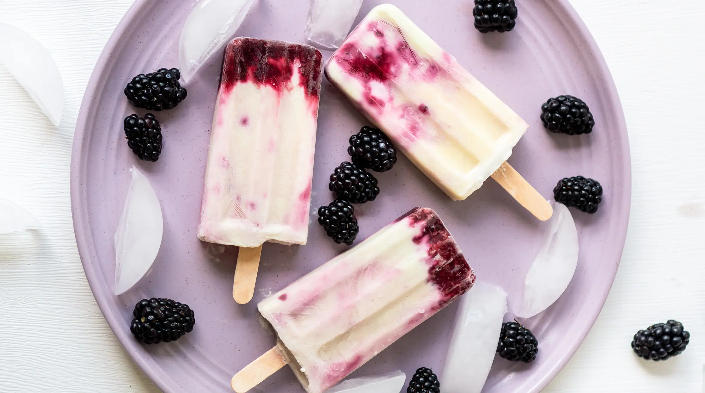 black berry matcha ice pops