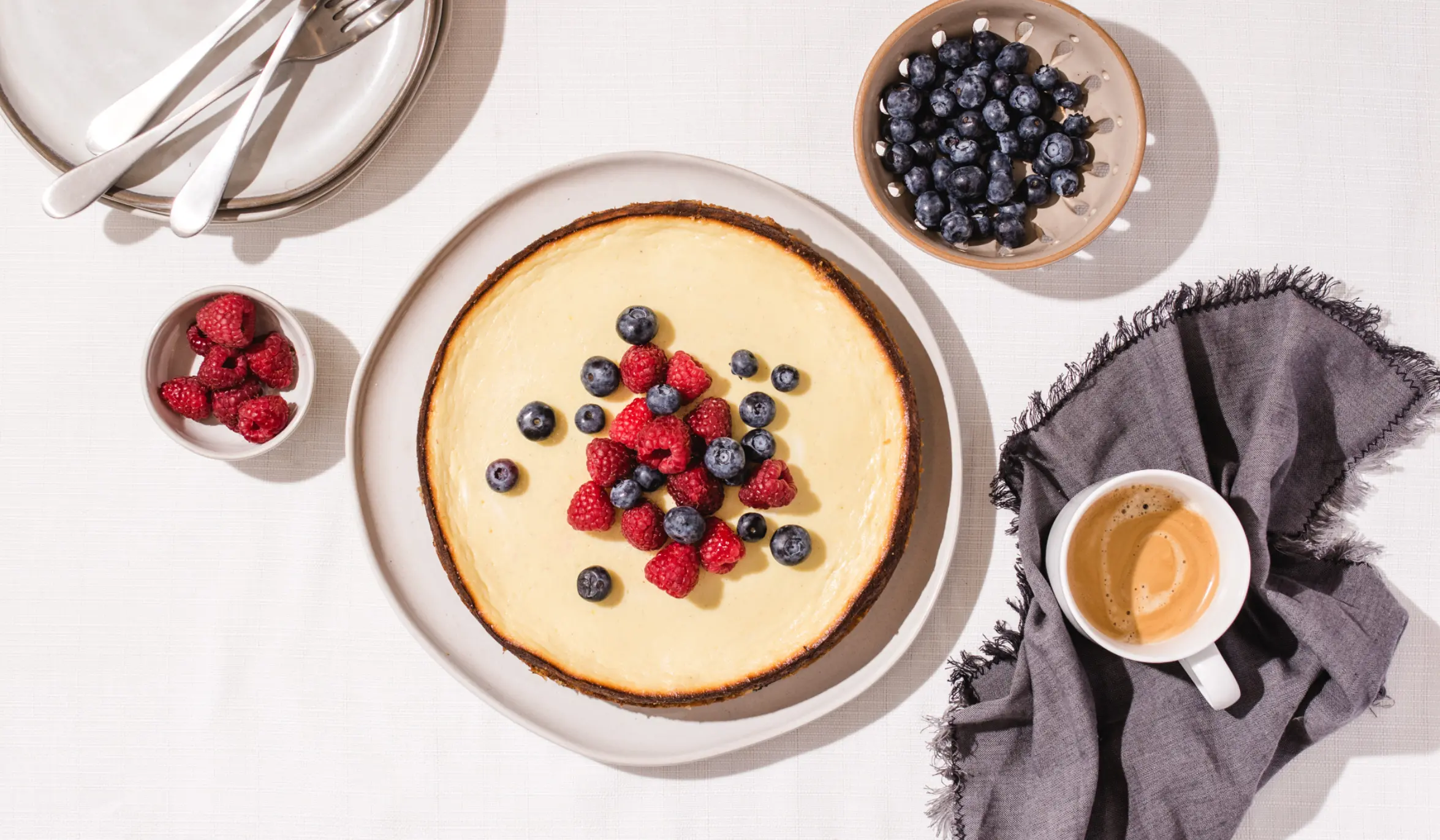 cheesecake with coconut-almond crust