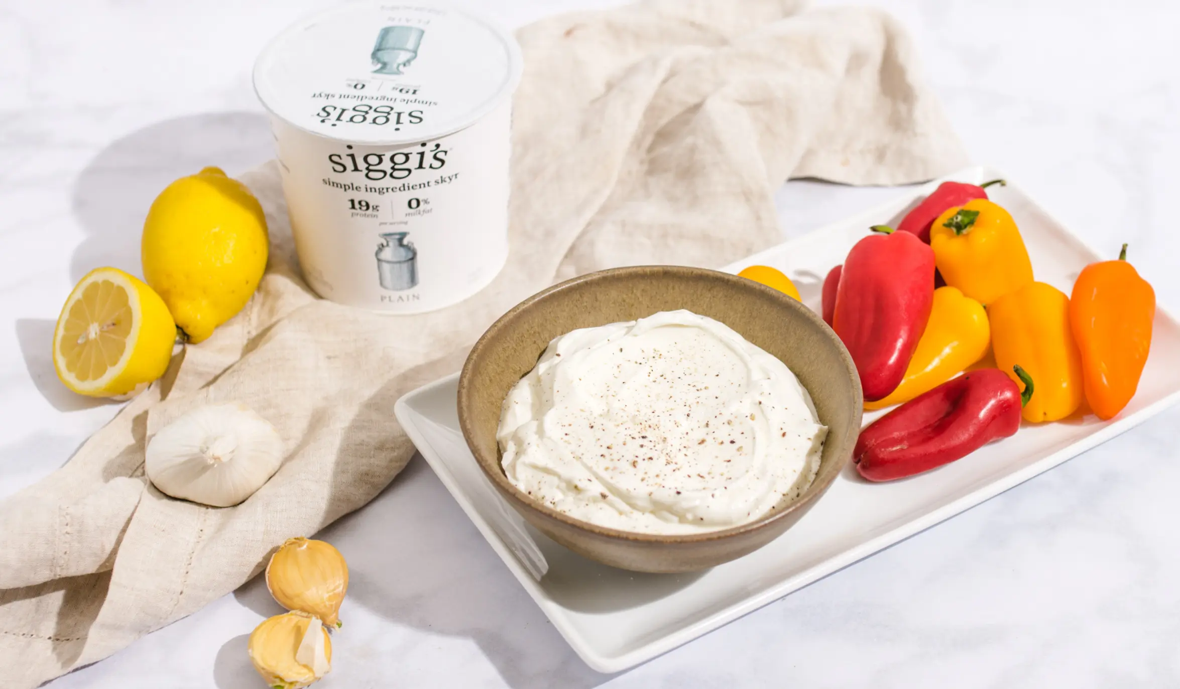 lemon garlic yogurt dip