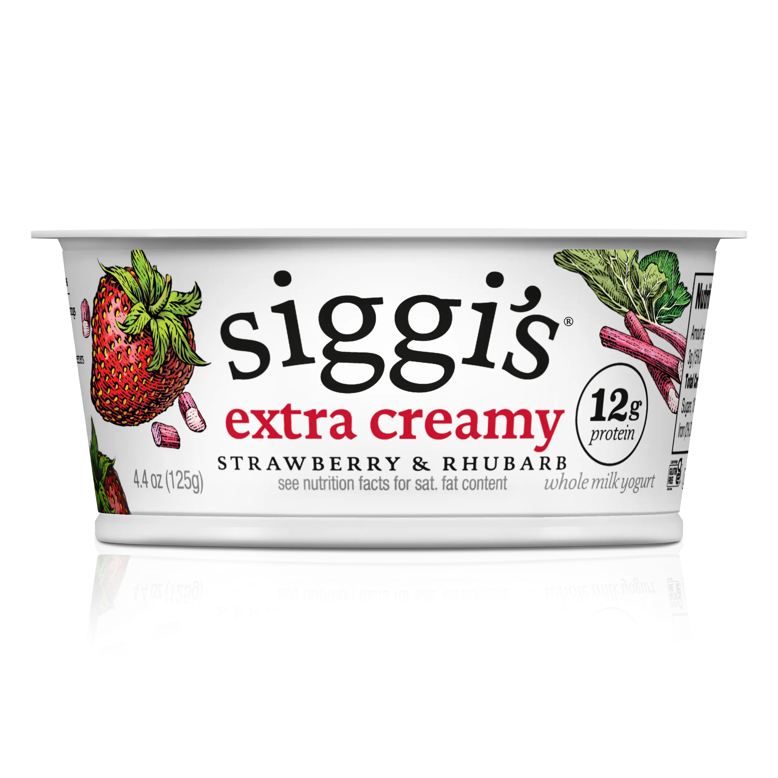 strawberry & rhubarb whole milk skyr