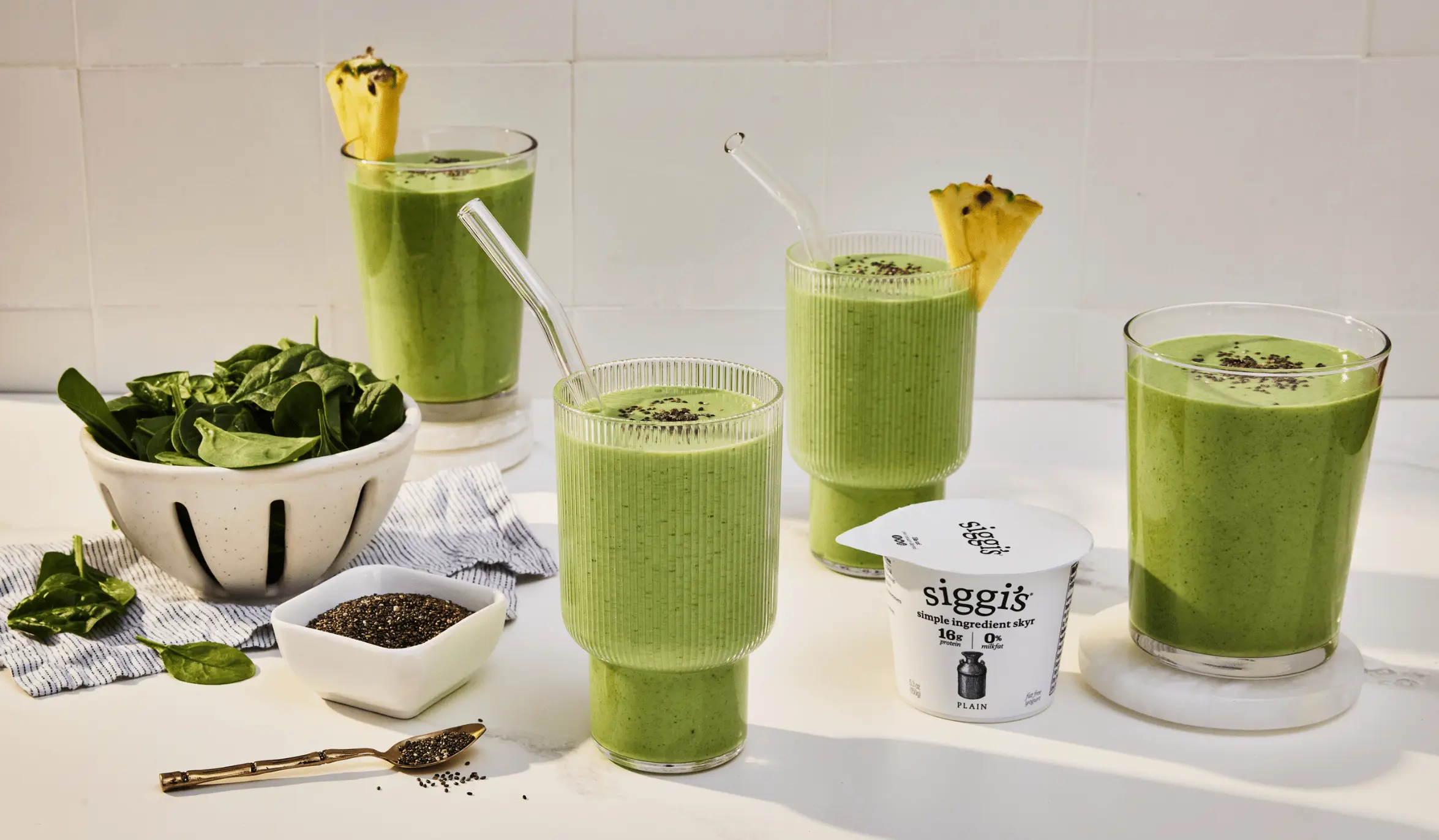 tropical green protein smoothie