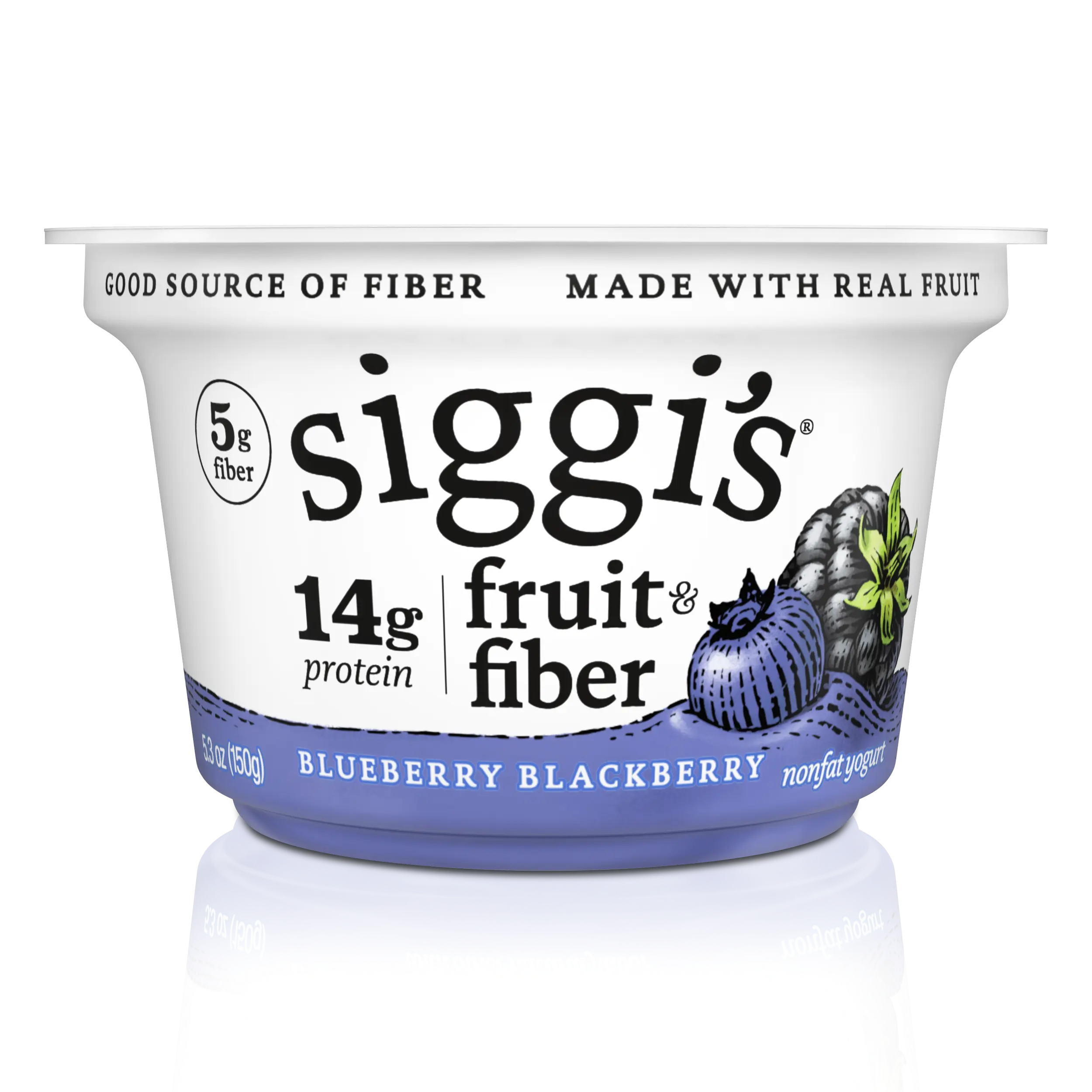 siggi’s Fruit & Fiber Blueberry Blackberry Nonfat Skyr Yogurt package