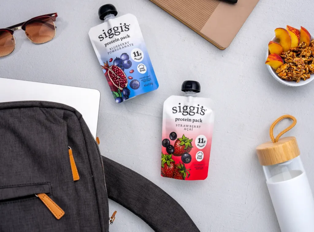 siggi's protein packs on a desk